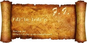 Füle Irén névjegykártya