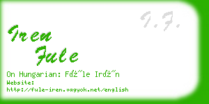 iren fule business card